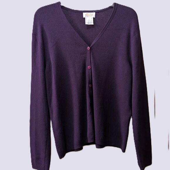 Talbots Purple V-Neck Cardigan - Picture 1 of 6